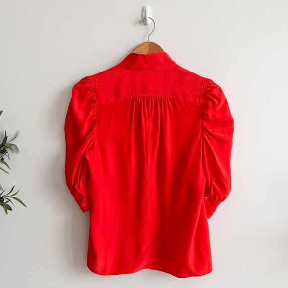 FRAME • Gillian Blouse in Red Orange - Picture 8 of 16